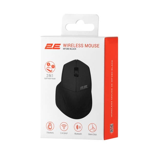 2E MF280 Silent WL/BT Black Mouse 2E-MF280WBK